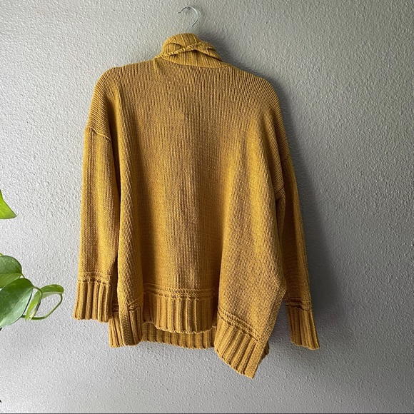 Aerie Mustard Yellow Chunky Knit Turtleneck - Picture 3 of 6